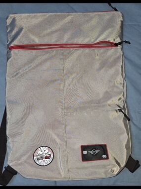 MINI Men's Silver Backpack with Red Trim